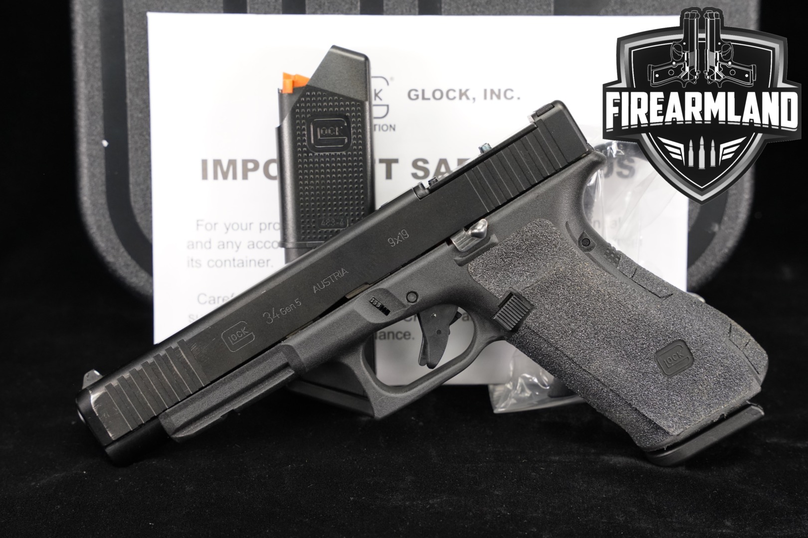 Glock G34 Gen5 MOS, Front Serrations 9mm Luger Black in Good Condition Thumbnail