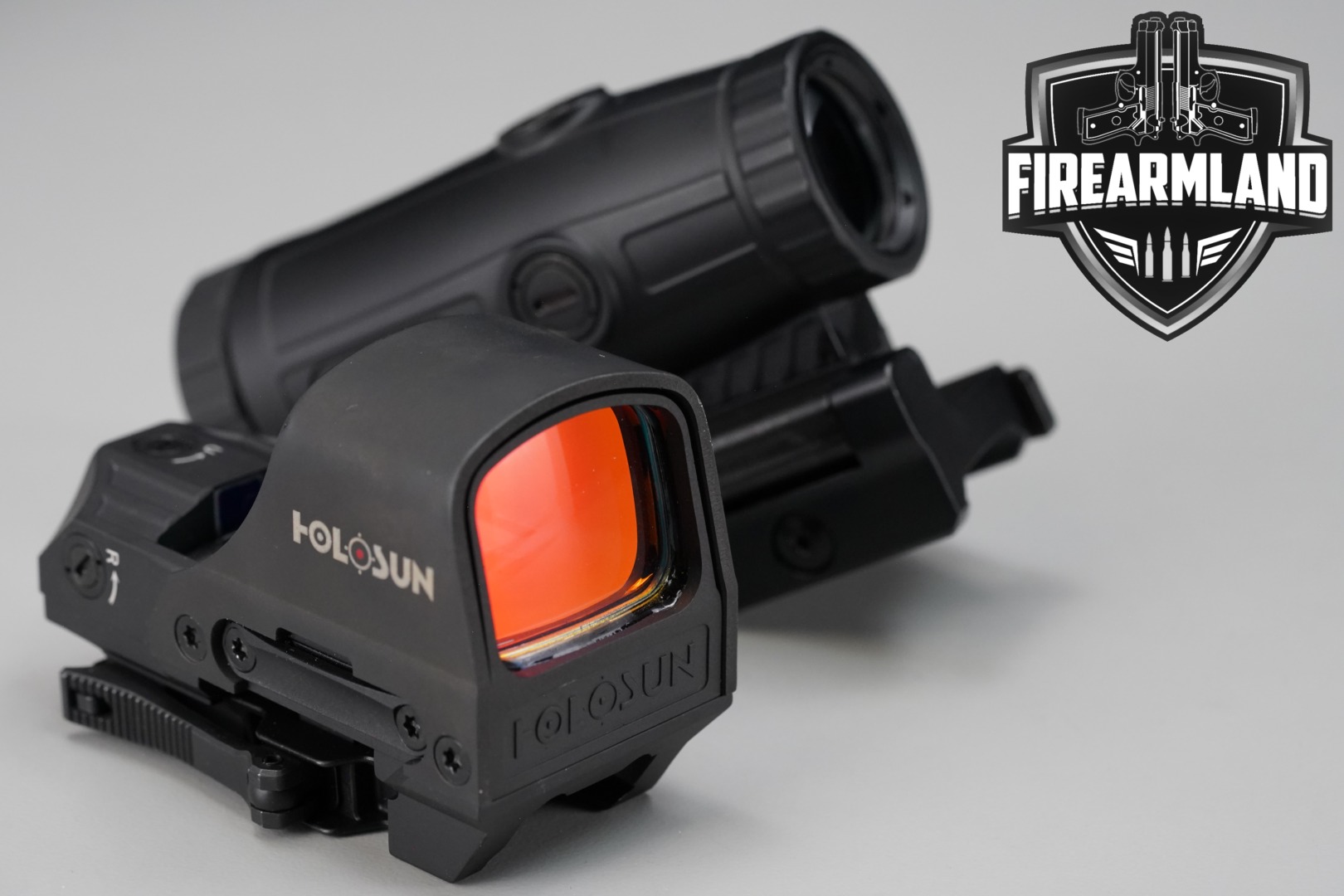 Holosun HS510C & HM3X Magnifier Red 2 MOA Dot & 65 MOA Circle Black in Excellent Condition Thumbnail
