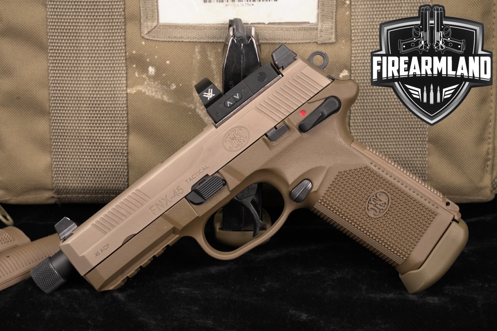 FN FNX-45 Tactical 45ACP 5.3" FDE FNX45 THREADED +CASE, VORTEX OPTICS-img-0