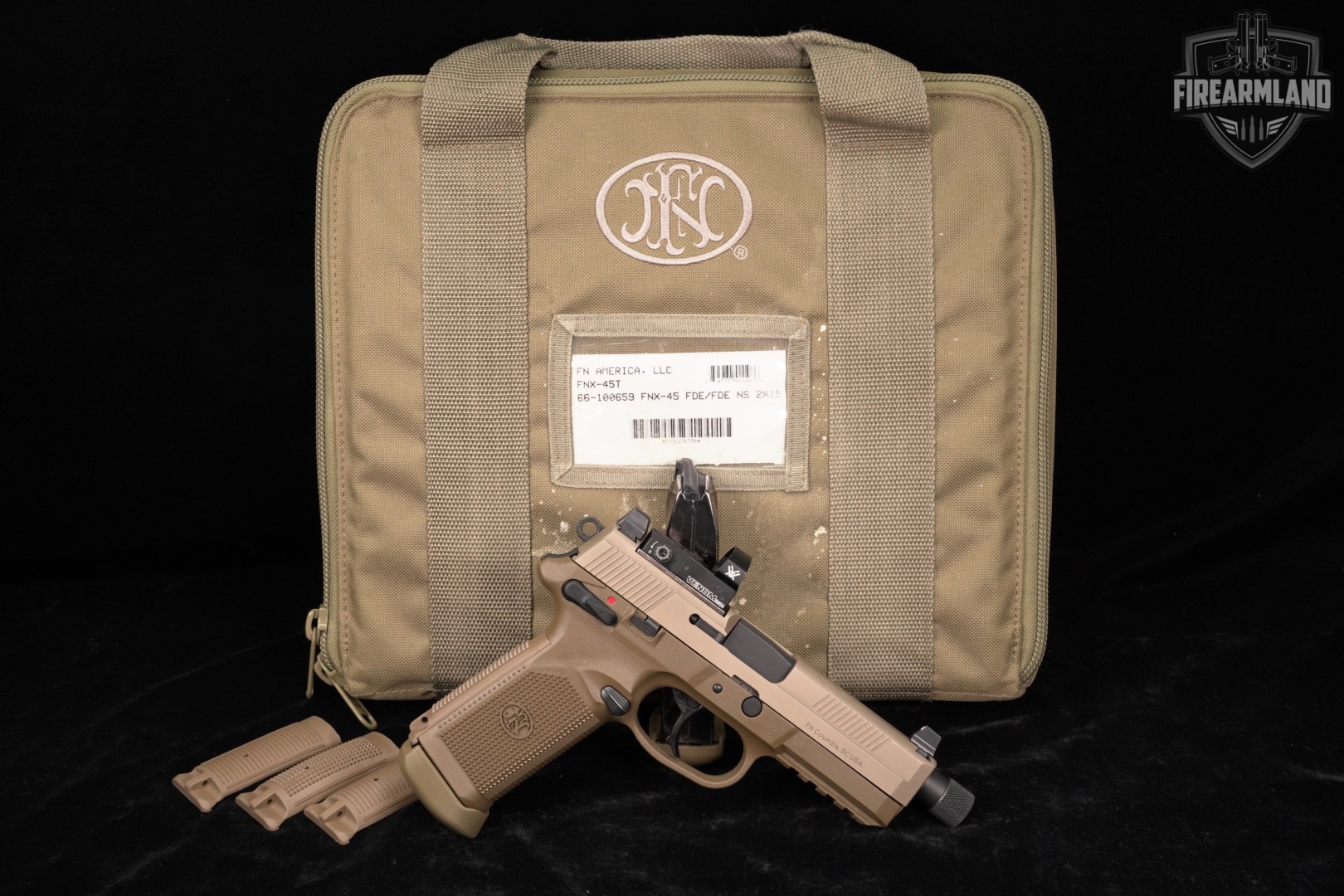 FN FNX-45 Tactical 45ACP 5.3" FDE FNX45 THREADED +CASE, VORTEX OPTICS-img-2