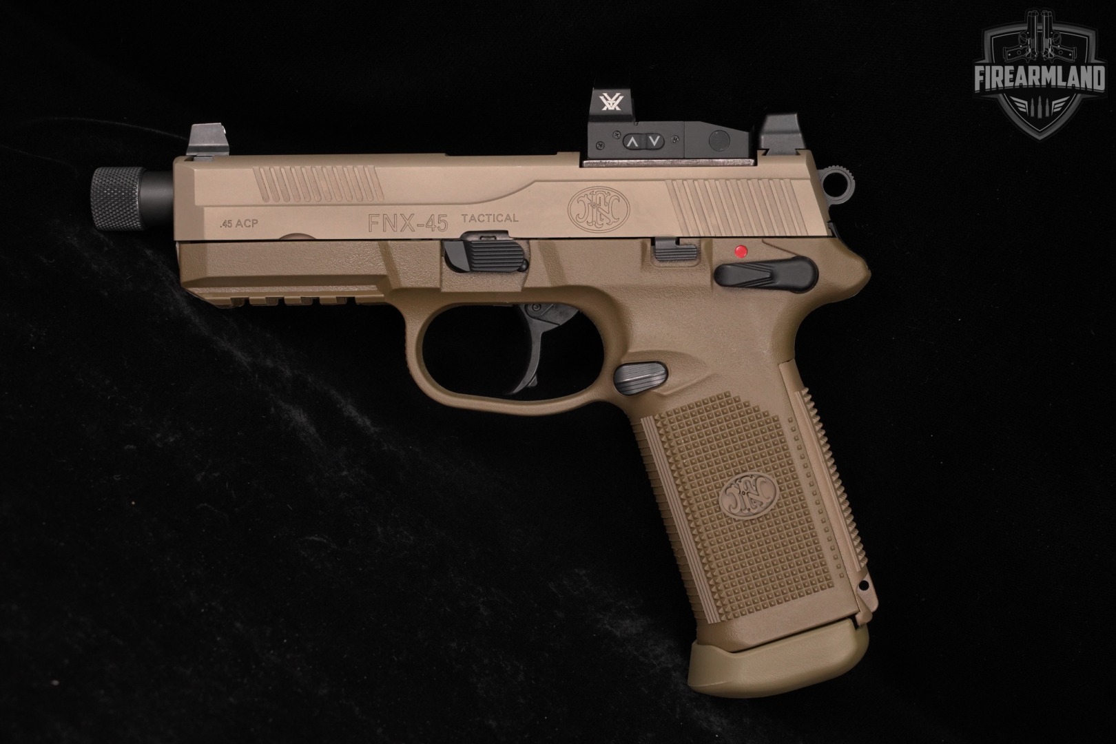 FN FNX-45 Tactical 45ACP 5.3" FDE FNX45 THREADED +CASE, VORTEX OPTICS-img-3