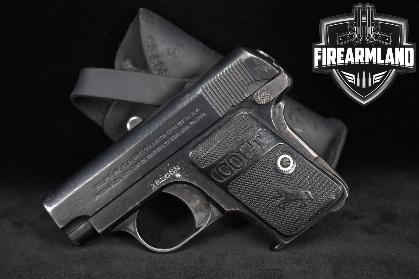 1918 Colt Model 1908 Vest Pocket .25 ACP (6.35mm) Blued in Fair Condition Thumbnail