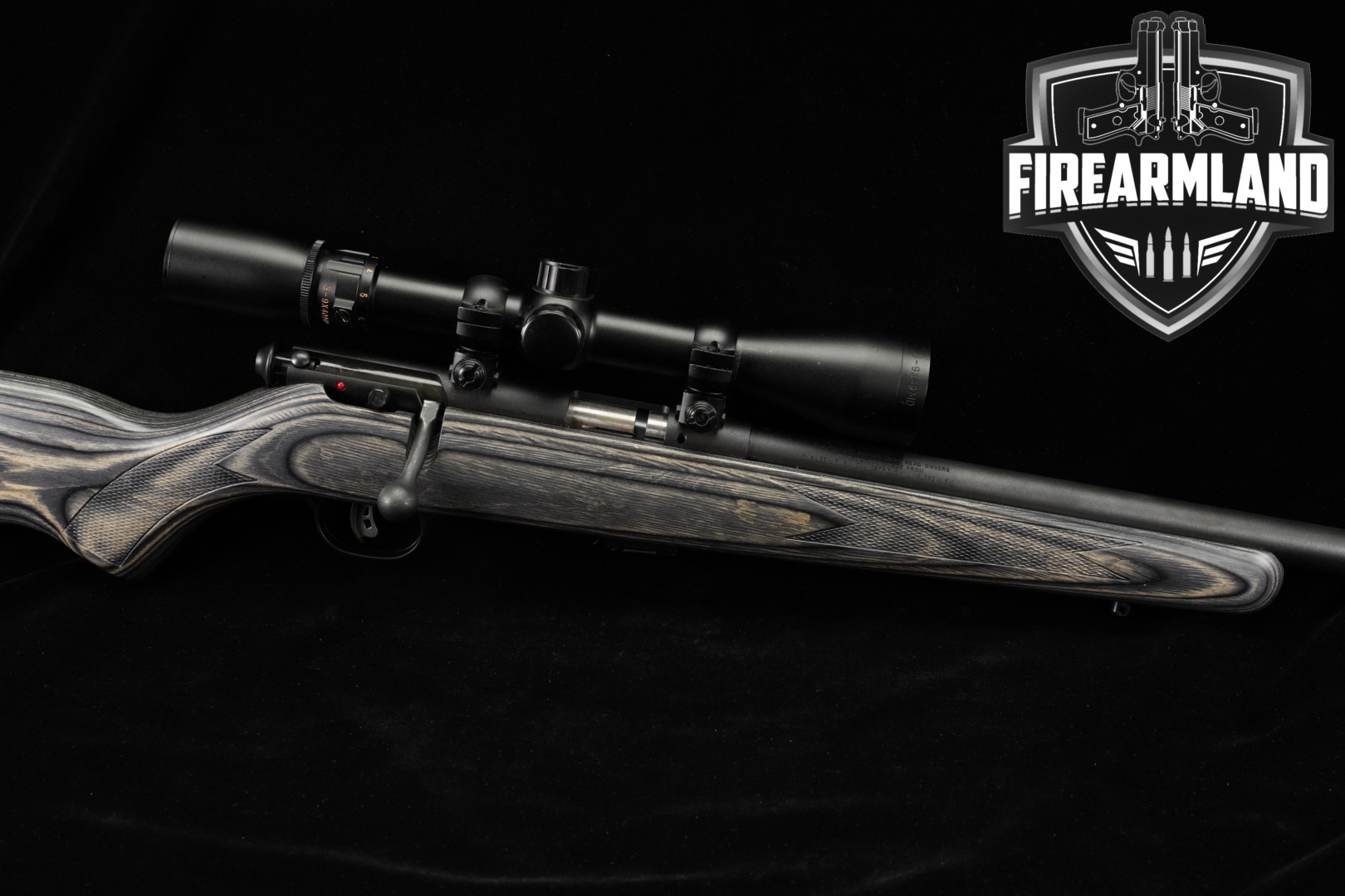 Savage Arms Mark II 22LR 21" Blued & Gray Laminate MK 2 +SIGHTRON SCOPE-img-0