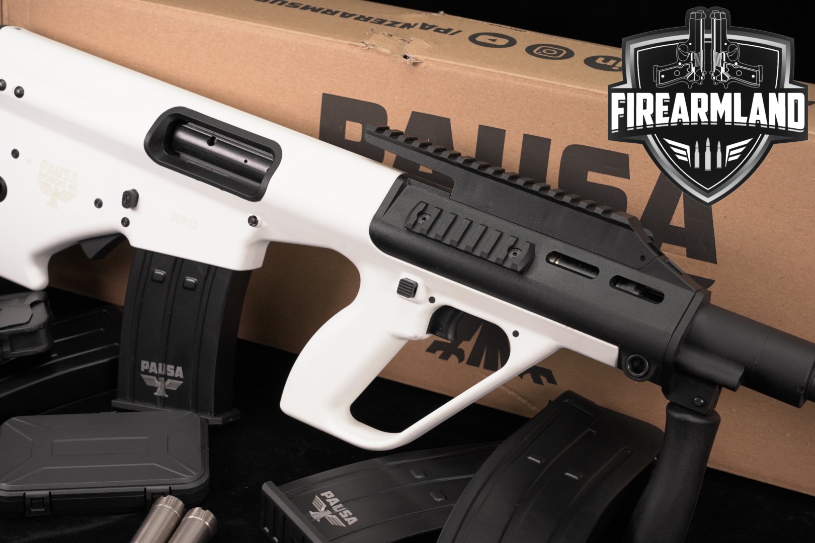 Panzer Arms BPA12 12-Gauge 18.5" White BPA BULLPUP +5 MAGS & ORIG BOX-img-0