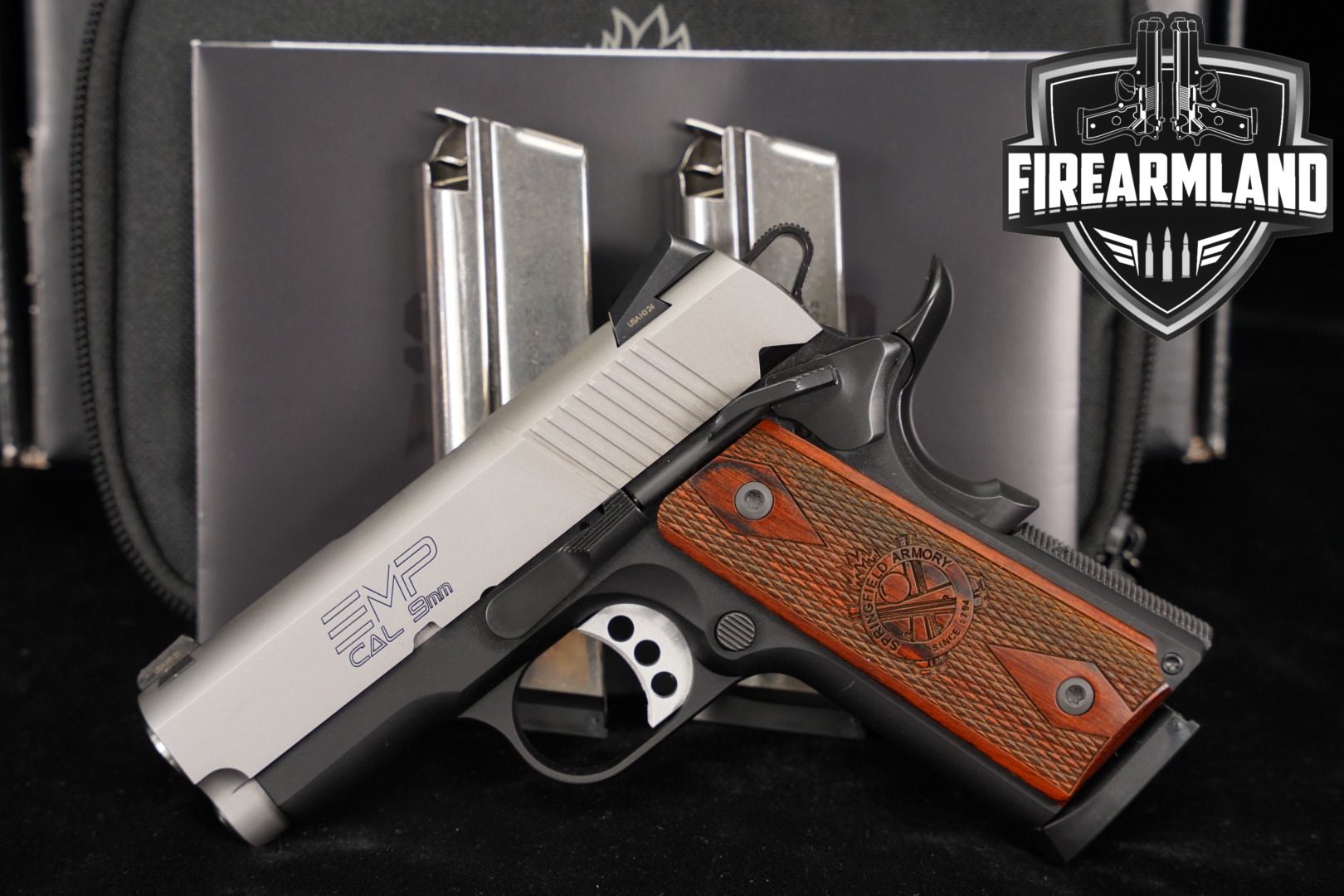 Springfield Armory 1911 EMP Compact, Lightweight, Stainless, California Compliant 9mm Luger Two-Tone Stainless & Black in Excellent Condition Thumbnail