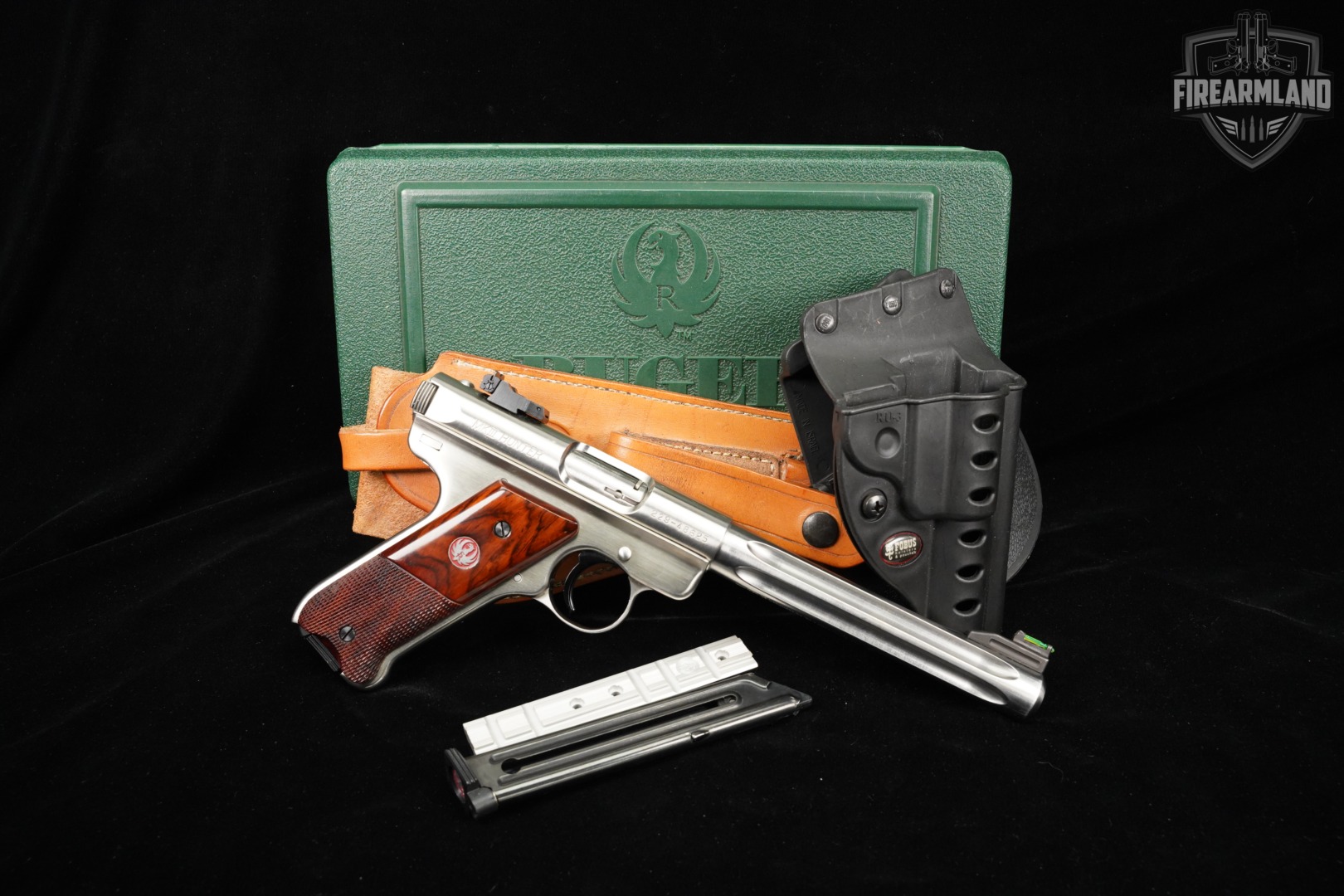 2008 Ruger Mark III Hunter 22LR 6.88" Stainless MK 3 +2 MAGS & ORIG CASE-img-2