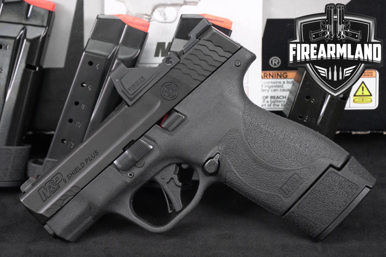 Smith & Wesson (S&W) M&P 9 Shield Plus Optics Ready, No Thumb Safety 9mm Luger Black in Excellent Condition Thumbnail