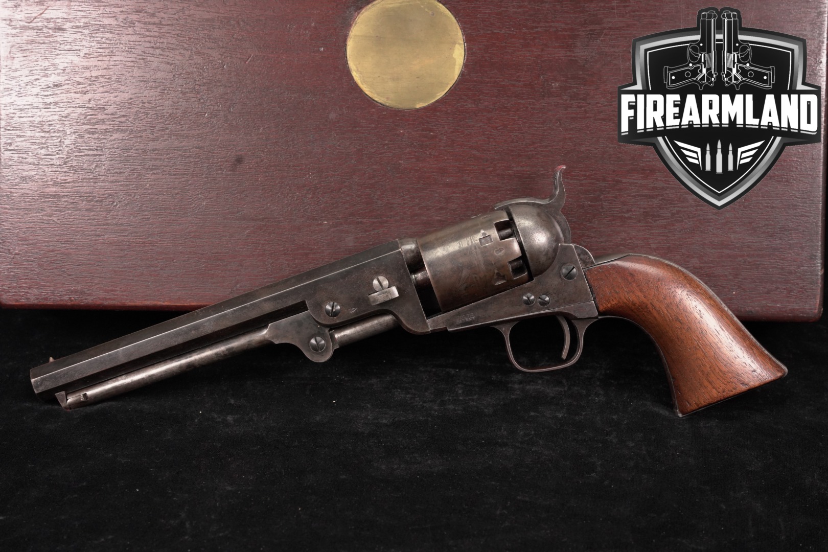ANTIQUE 1855 Colt Model 1851 Navy London British Proofed 7.5" Blued +CASE-img-0
