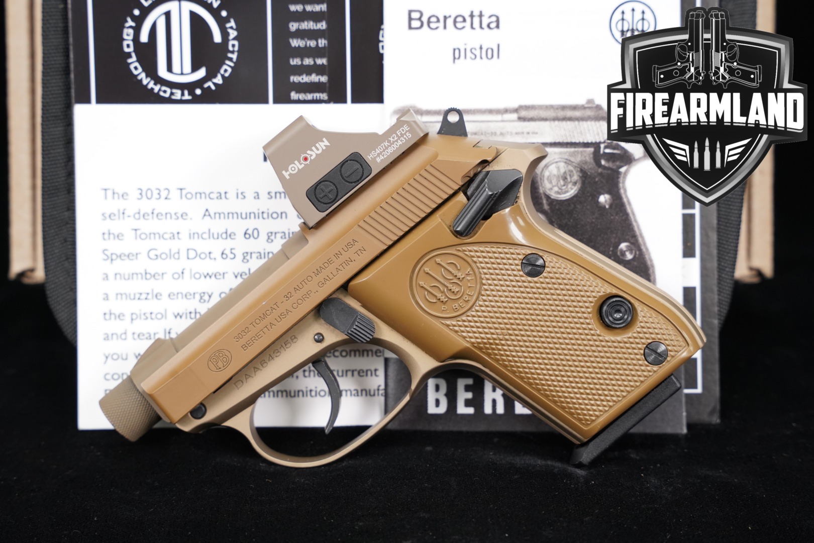 Langdon Tactical Technology (LTT) Beretta 3032 Tomcat RDO, FDE .32 ACP FDE in Excellent Condition Thumbnail