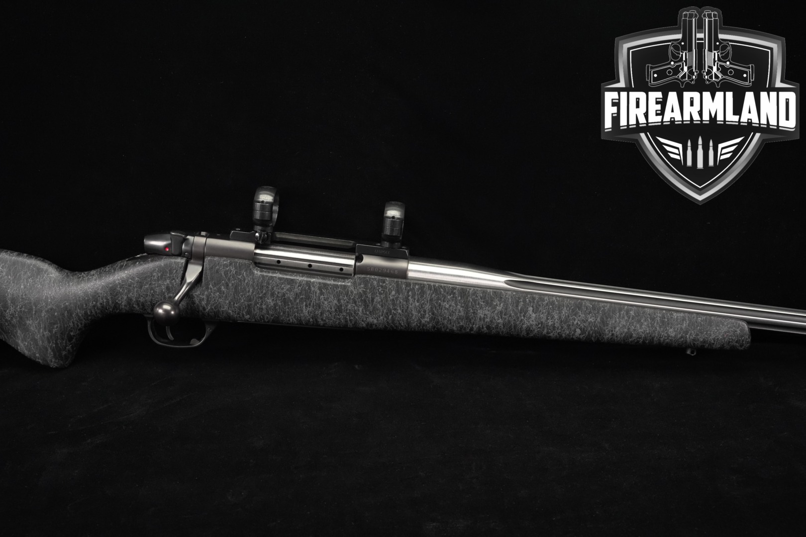 Weatherby Mark V Accumark .30-378 Wby. Mag. Stainless & Gray/Black Spider-Web in Poor Condition Thumbnail