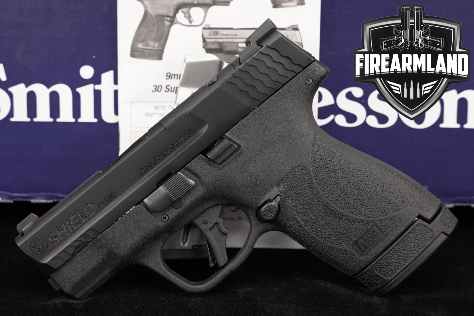 Smith & Wesson (S&W) M&P Shield Plus Optics Ready; No Thumb Safety .30 Super Carry Black in Excellent Condition Thumbnail
