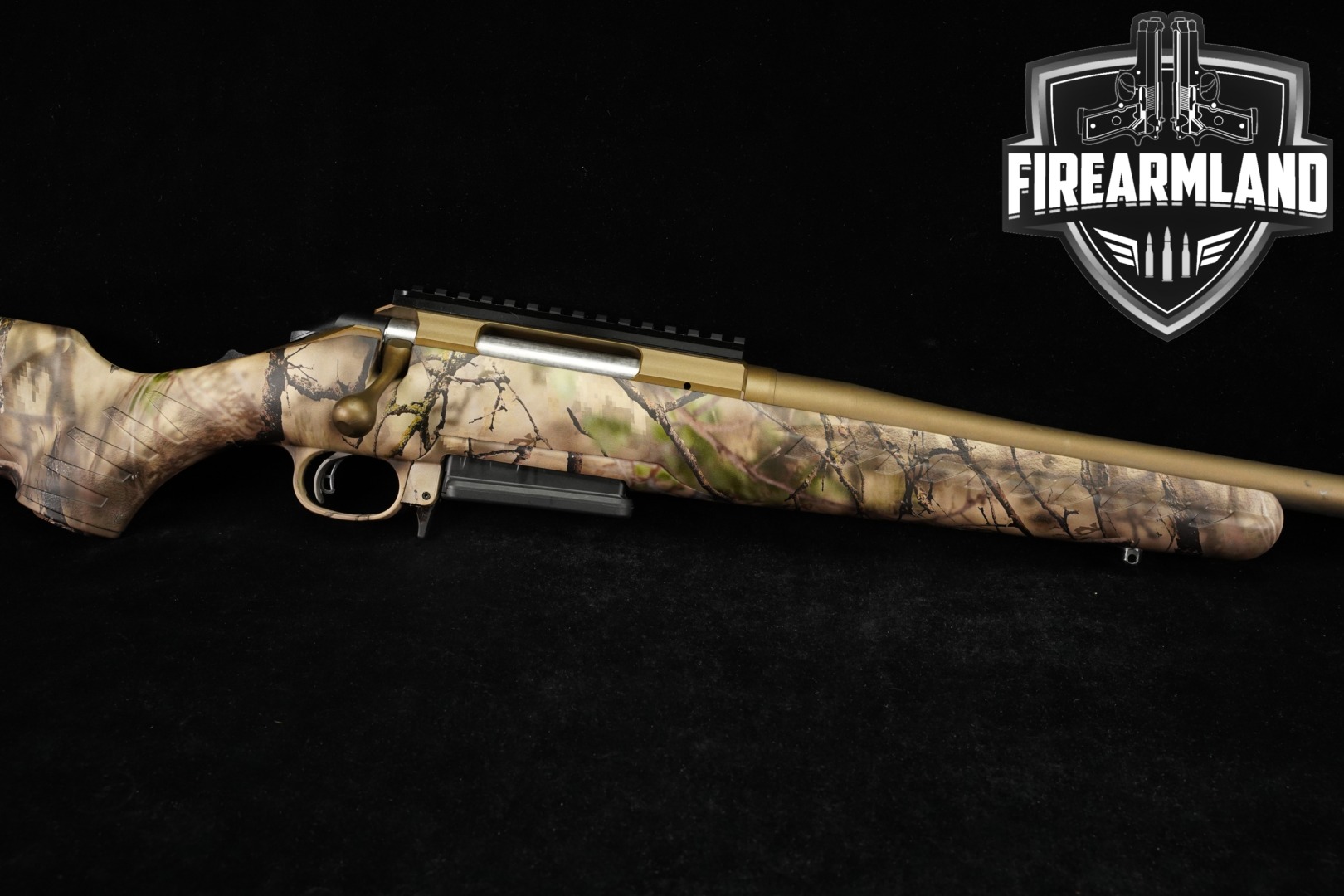 2020 Sturm Ruger Ruger American Rifle Go Wild Camo/Bronze 6.5 Creedmoor Bronze Cerakote & Go Wild Camo in Excellent Condition Thumbnail
