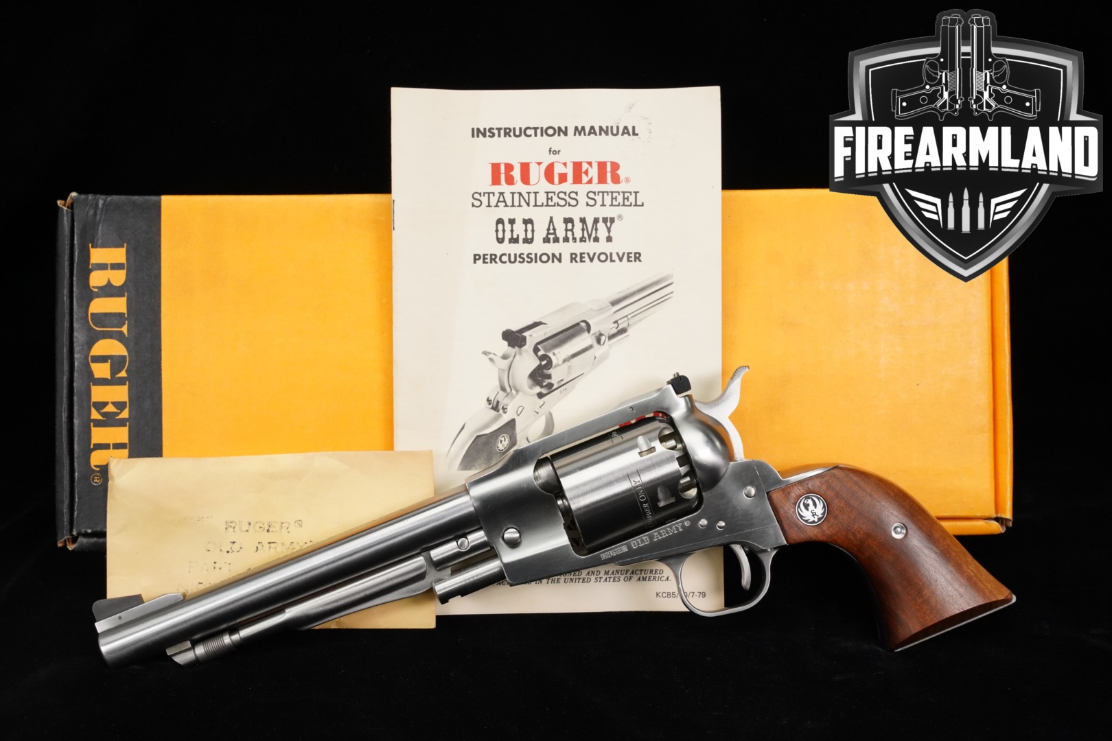 1982 Sturm Ruger Old Army .44 BPM (Black Powder) Brushed Stainless in Very Good Condition Thumbnail