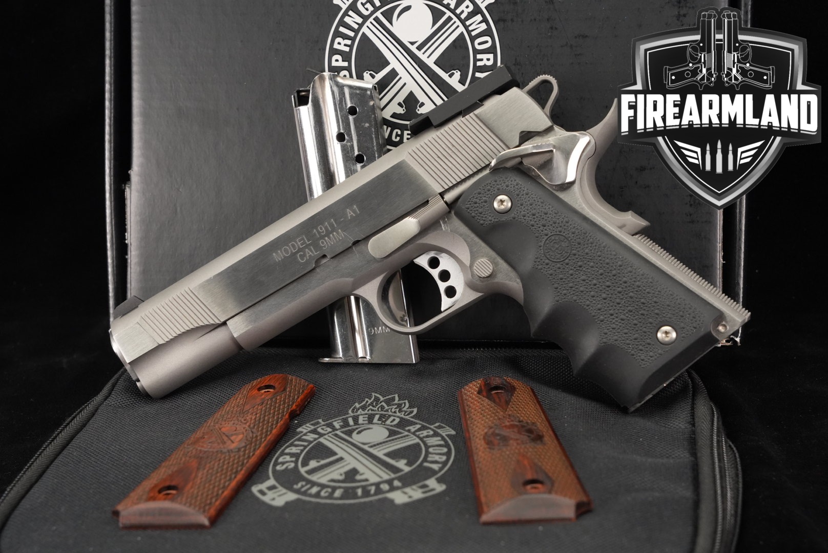 Springfield Armory Model 1911-A1 Loaded Target 9mm Luger Stainless in Good Condition Thumbnail