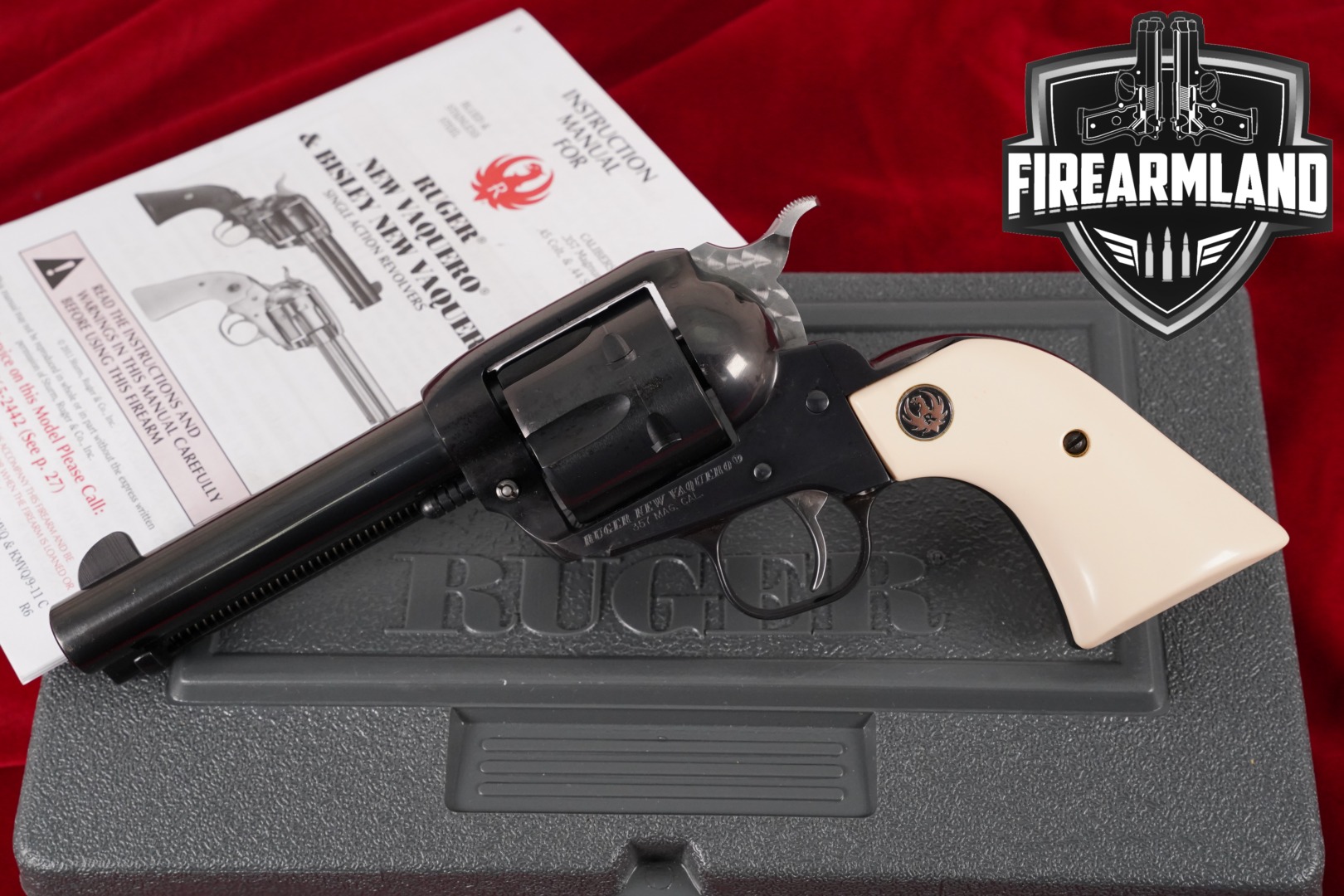 Ruger New Vaquero 357 Magnum 4.62" Blued +ORIG BOX-img-0