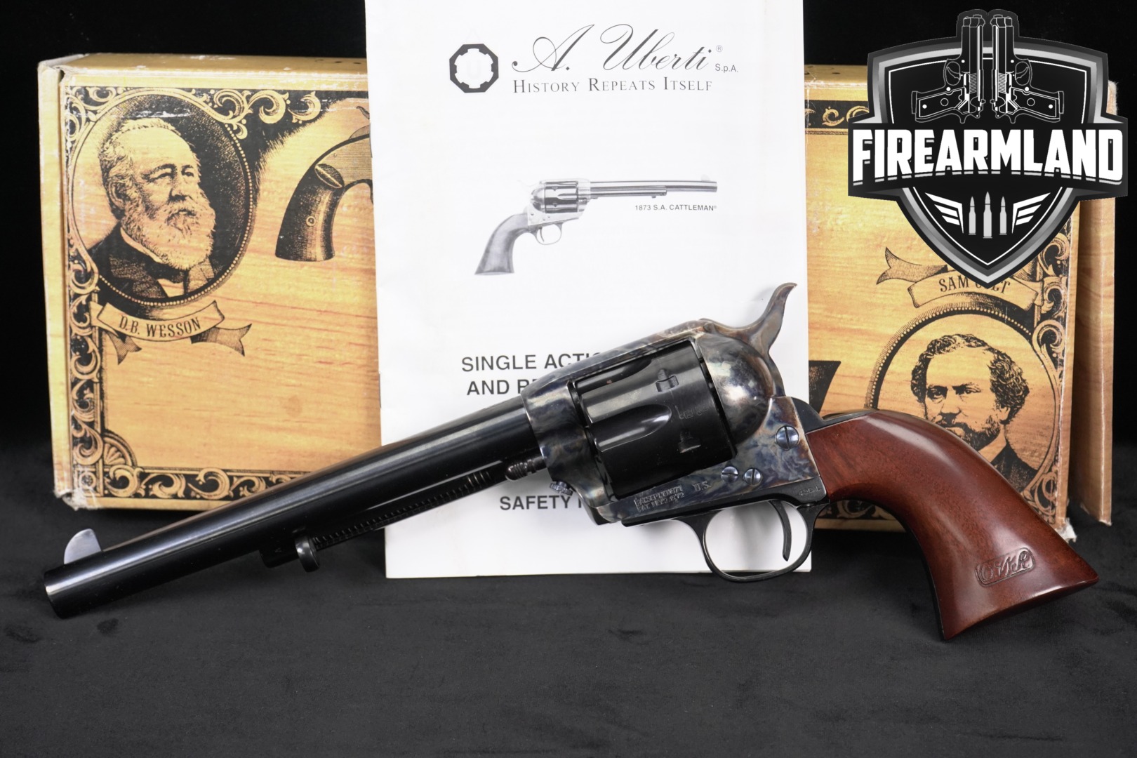 Cimarron Firearms Model P U.S. Cavalry .45 Colt Color Case-Hardened & Blued in Good Condition Thumbnail