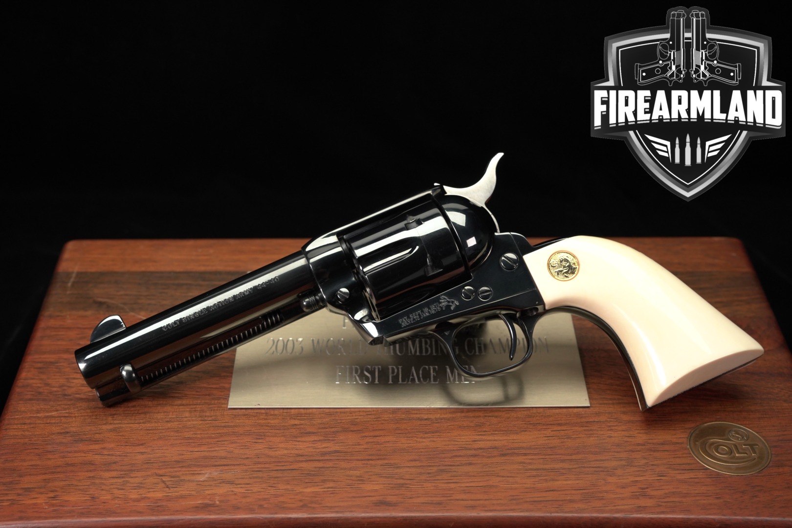 1989 Colt Single Action Army Third Generation .44-40 Win. High Polish Blue in Very Good Condition Thumbnail