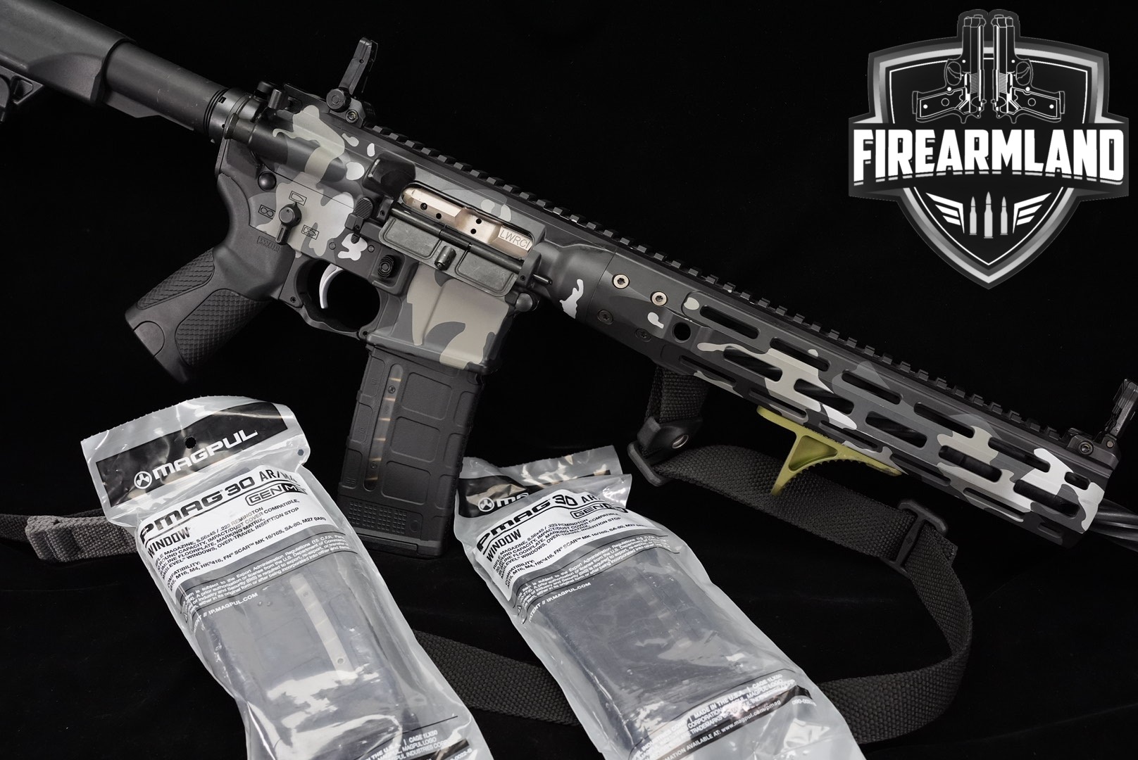LWRC M6IC IC-DI 5.56 NATO AR-15 AR15 16" Gray/Black/White Camo M6 +3 MAGS-img-0