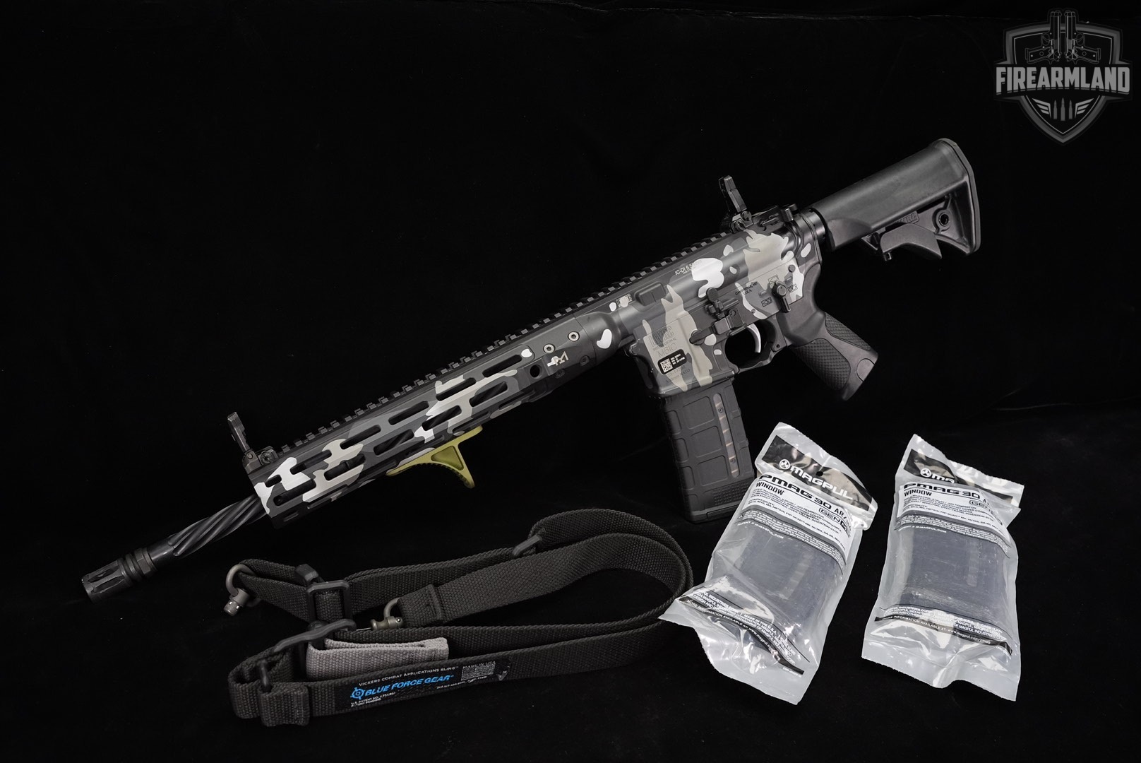 LWRC M6IC IC-DI 5.56 NATO AR-15 AR15 16" Gray/Black/White Camo M6 +3 MAGS-img-2