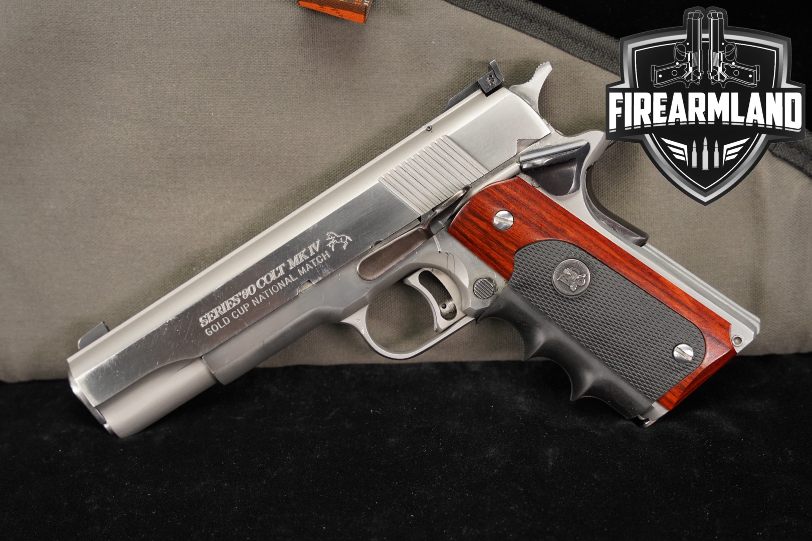 1998 Colt Gold Cup National Match Mk IV/Series 80 .45 ACP Stainless in Good Condition Thumbnail