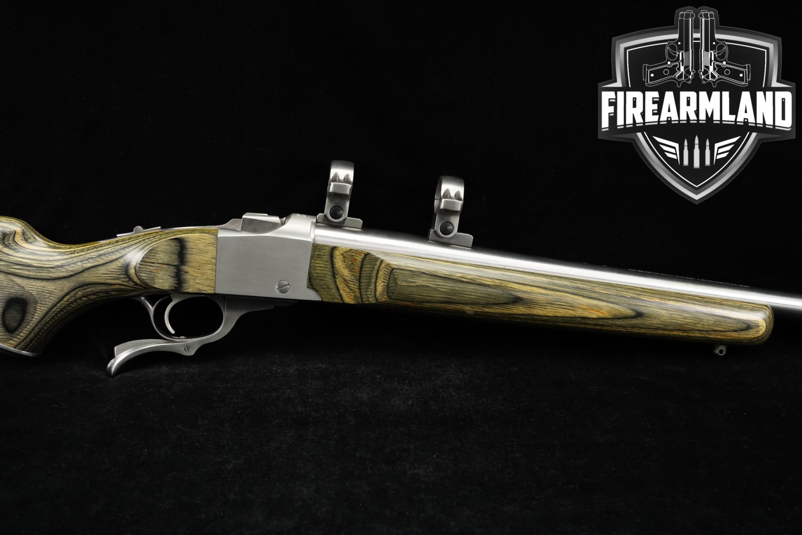 2001 Sturm Ruger No. 1 1V Varminter .22-250 Rem. Satin Stainless & Gray/Green Laminate in Very Good Condition Thumbnail