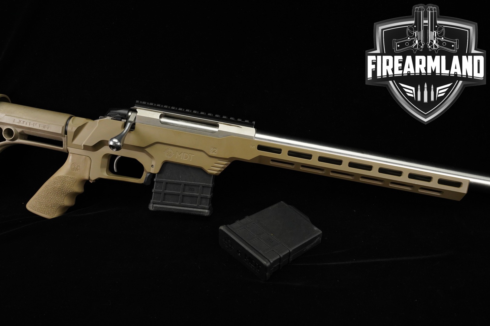Tikka T3x 223 Rem 24" Stainless & FDE BARTLEIN HEAVY BARREL +2 MAGS-img-0