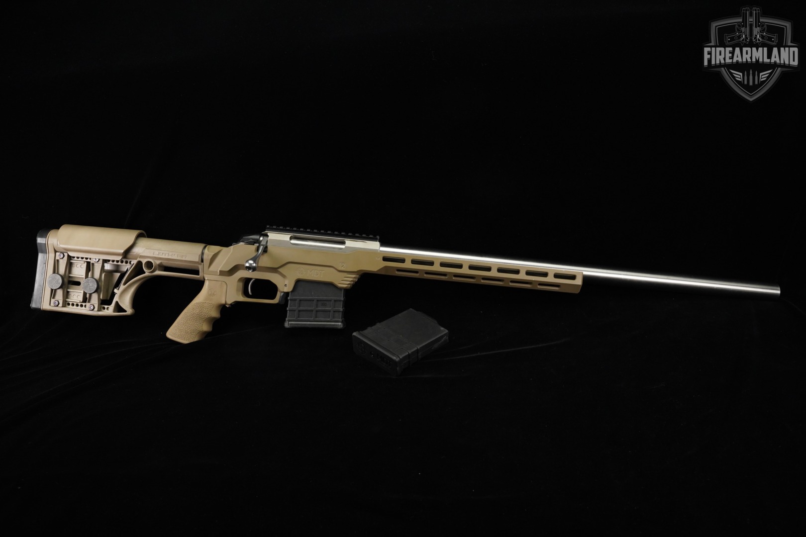 Tikka T3x 223 Rem 24" Stainless & FDE BARTLEIN HEAVY BARREL +2 MAGS-img-2
