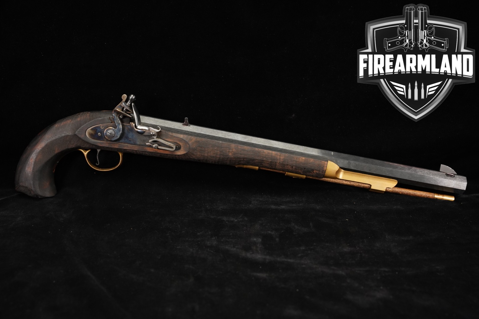 Davide Pedersoli Bounty Flintlock Kit .50 caliber Blued & Walnut in Good Condition Thumbnail