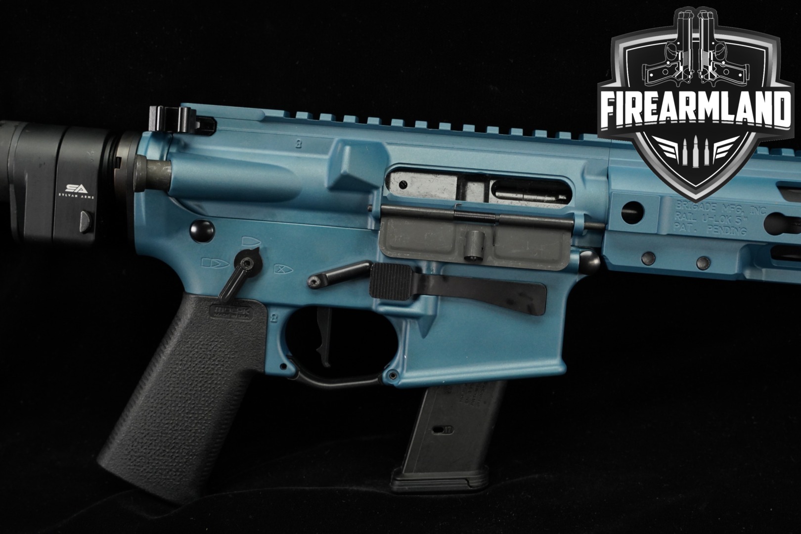 Brigade Manufacturing BM-F-9 9mm AR9 Blue & Teal BMF9 F9 AR +2 MAGS-img-0