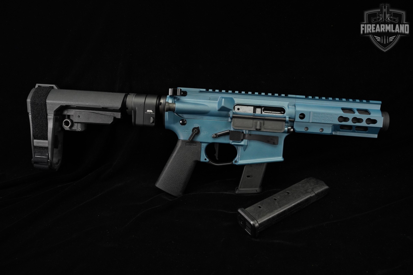 Brigade Manufacturing BM-F-9 9mm AR9 Blue & Teal BMF9 F9 AR +2 MAGS-img-2