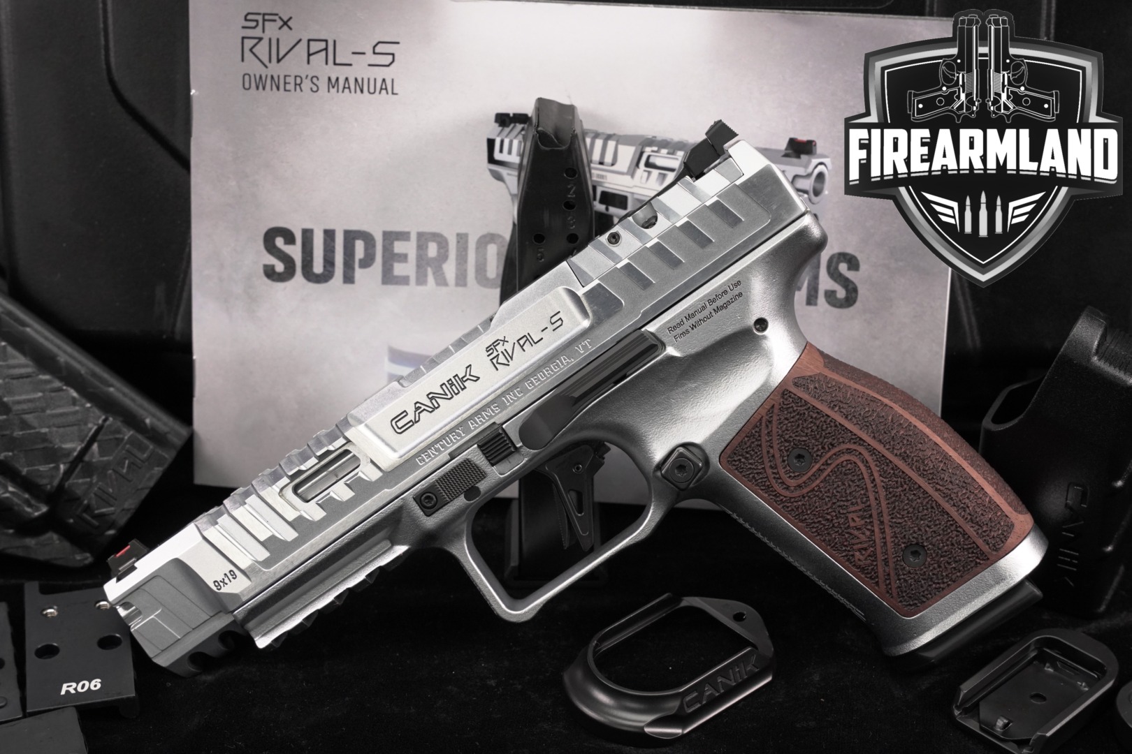 Canik SFx RIVAL-S Chrome 9mm 5" Optics-Ready +2 MAGS, ORIG CASE & HOLSTER-img-0