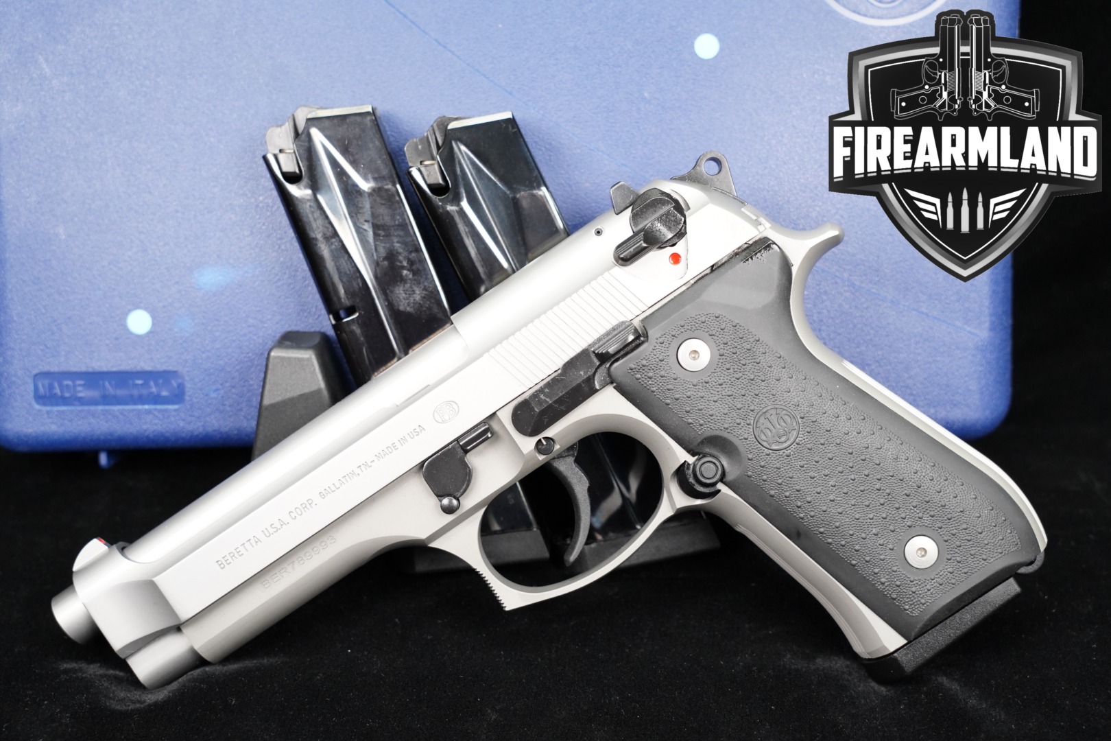 Beretta 92FS Inox 9mm 4.9" Stainless 92 FS +3 MAGS & ORIG CASE-img-0