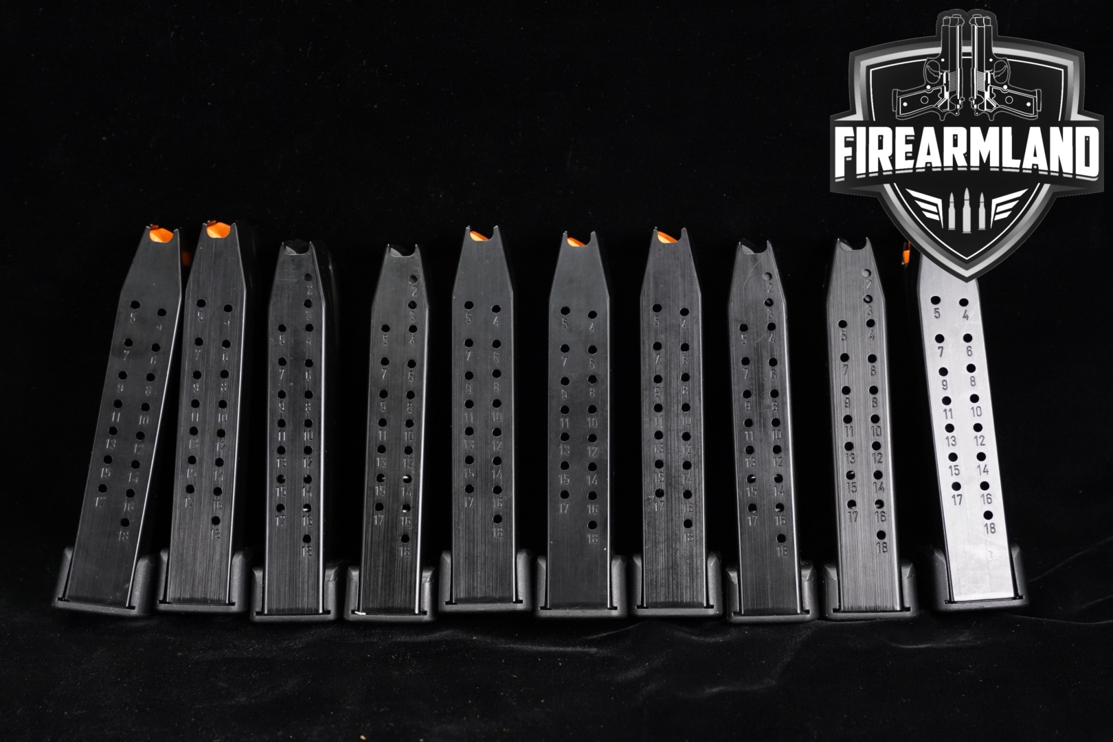 Wilson Combat (WC) TEN (10) Double Stack 1911 18 Round Magazines (EDC X, SFX9) 9mm Luger in Excellent Condition Thumbnail