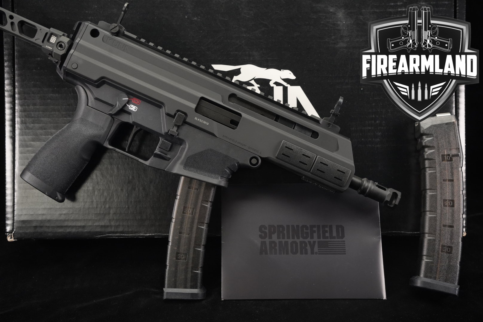Springfield Armory Kuna Pistol, Strike Industries FSA 9mm Luger Black in Excellent Condition Thumbnail