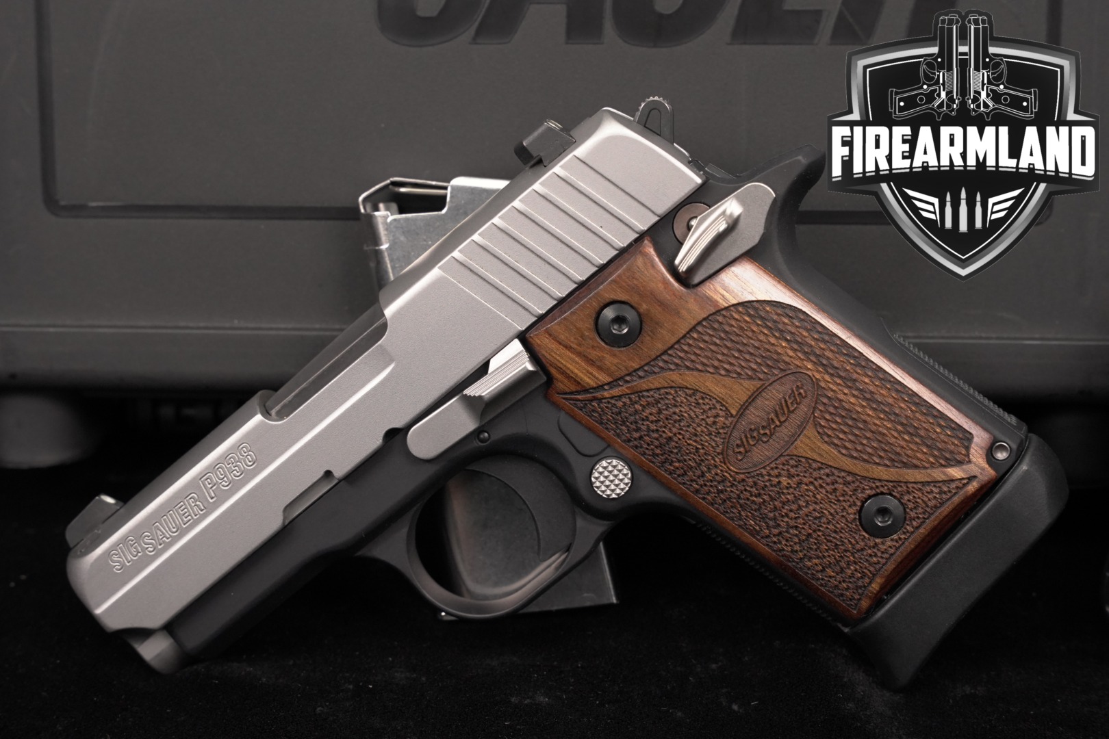 Sig Sauer P938 SAS; Custom Shop; Ambidextrous Safety 9mm Luger Two-Tone Stainless & Black in Very Good Condition Thumbnail