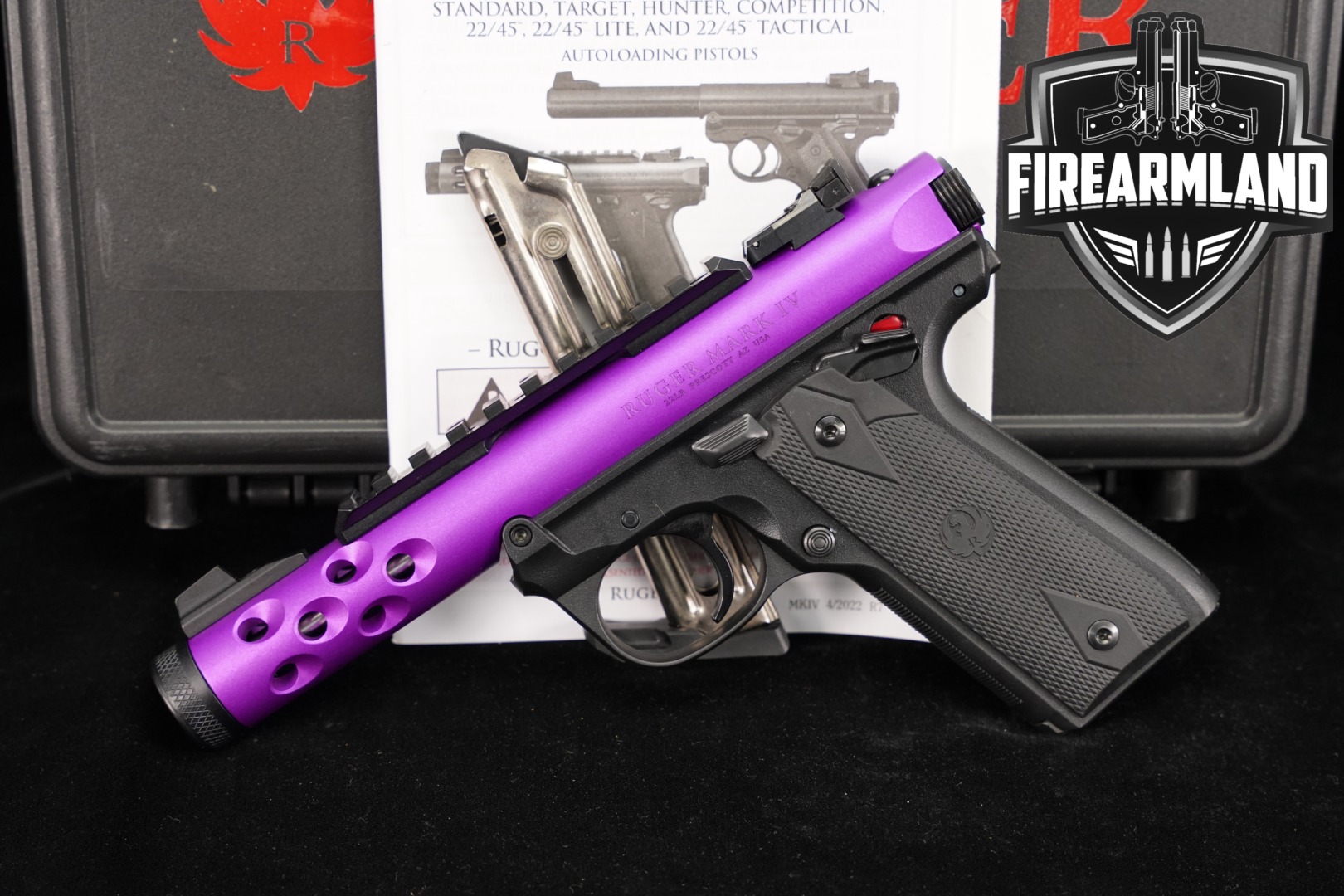 2022 Sturm Ruger Mark IV 22/45 Lite .22 LR Purple Anodized in Like-New Condition Thumbnail