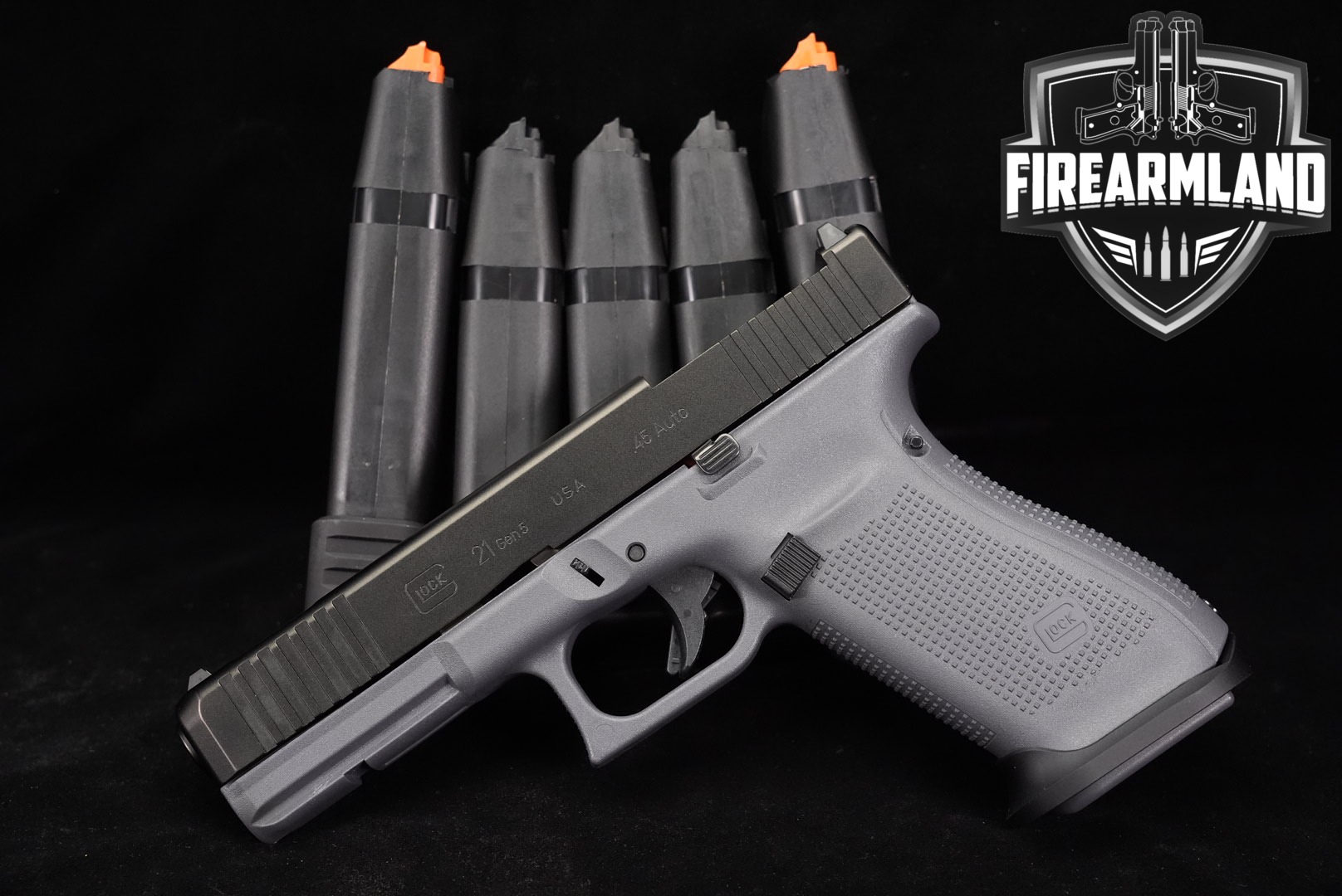 Glock 21 Gen5 MOS G21 Gen 5 45 ACP PORT Two-Tone Black & Gray +6 MAGS-img-0