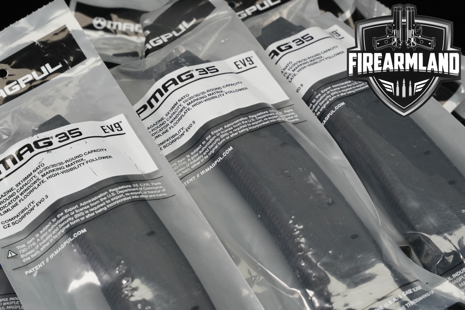 Magpul Industries NINE (9) 35 Round Scorpion Evo PMAGS 9mm Luger in New - Old Stock Condition Thumbnail