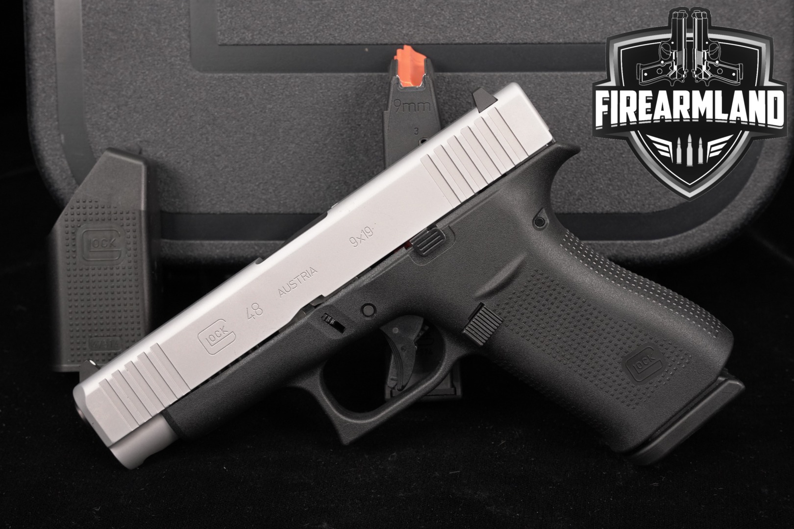 Glock G48 9mm Luger Two-Tone Silver in Very Good Condition Thumbnail