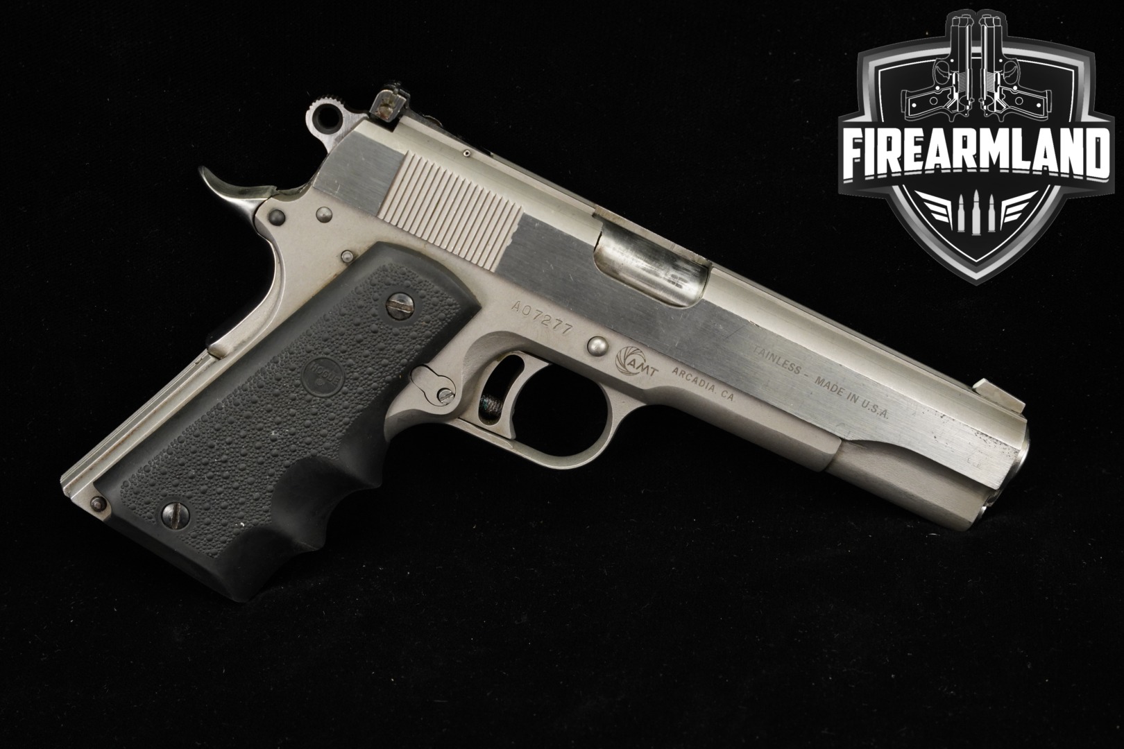 AMT Hardballer 45 ACP 1911 5" Stainless-img-0
