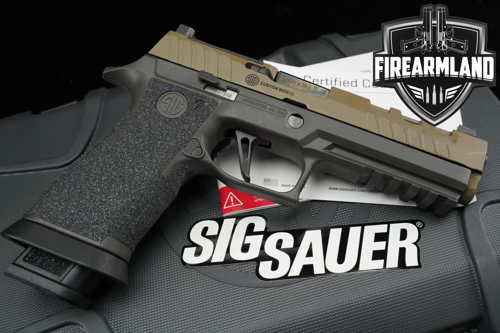 Sig Sauer P320 Custom Works DH3 9mm Luger Two-Tone Tan & Gray in Very Good Condition Thumbnail