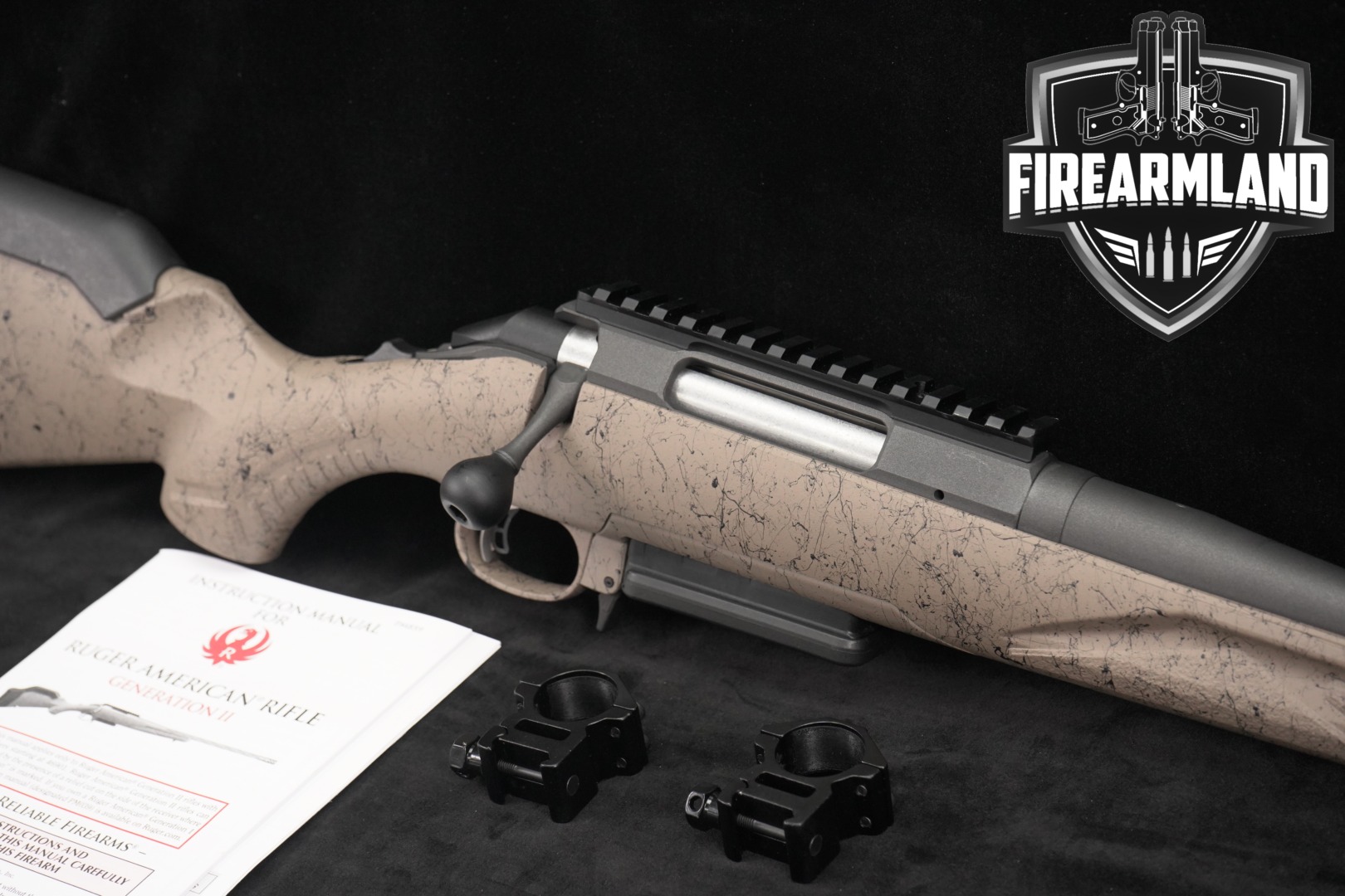 2024 Sturm Ruger American Rifle Generation II Ranch 6.5 Creedmoor Tan/Black Splatter in Excellent Condition Thumbnail
