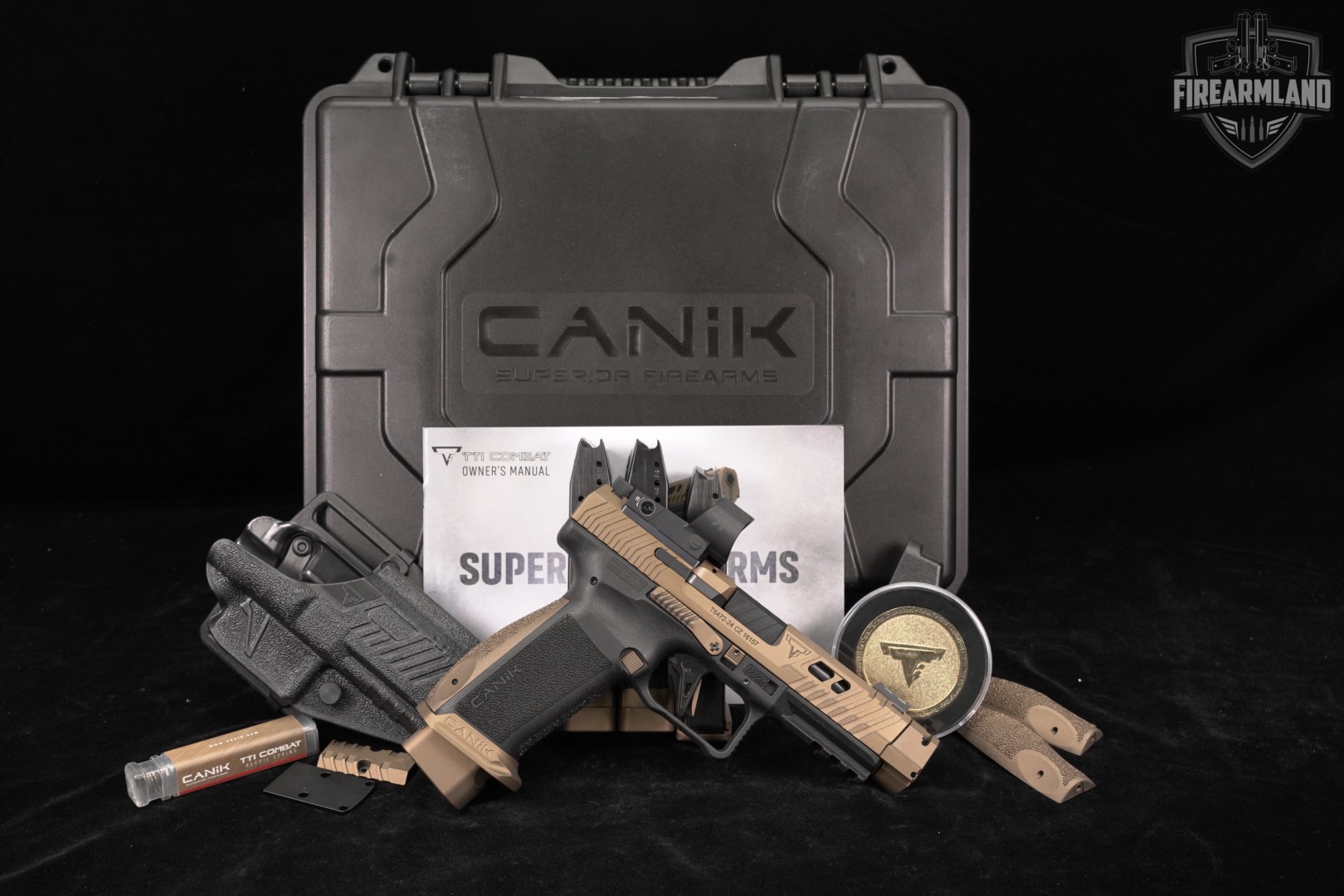 Canik TTI Combat 9mm CERAKOTE COMP +4 MAGS, ORIG CASE, MECANIK OPTICS-img-2