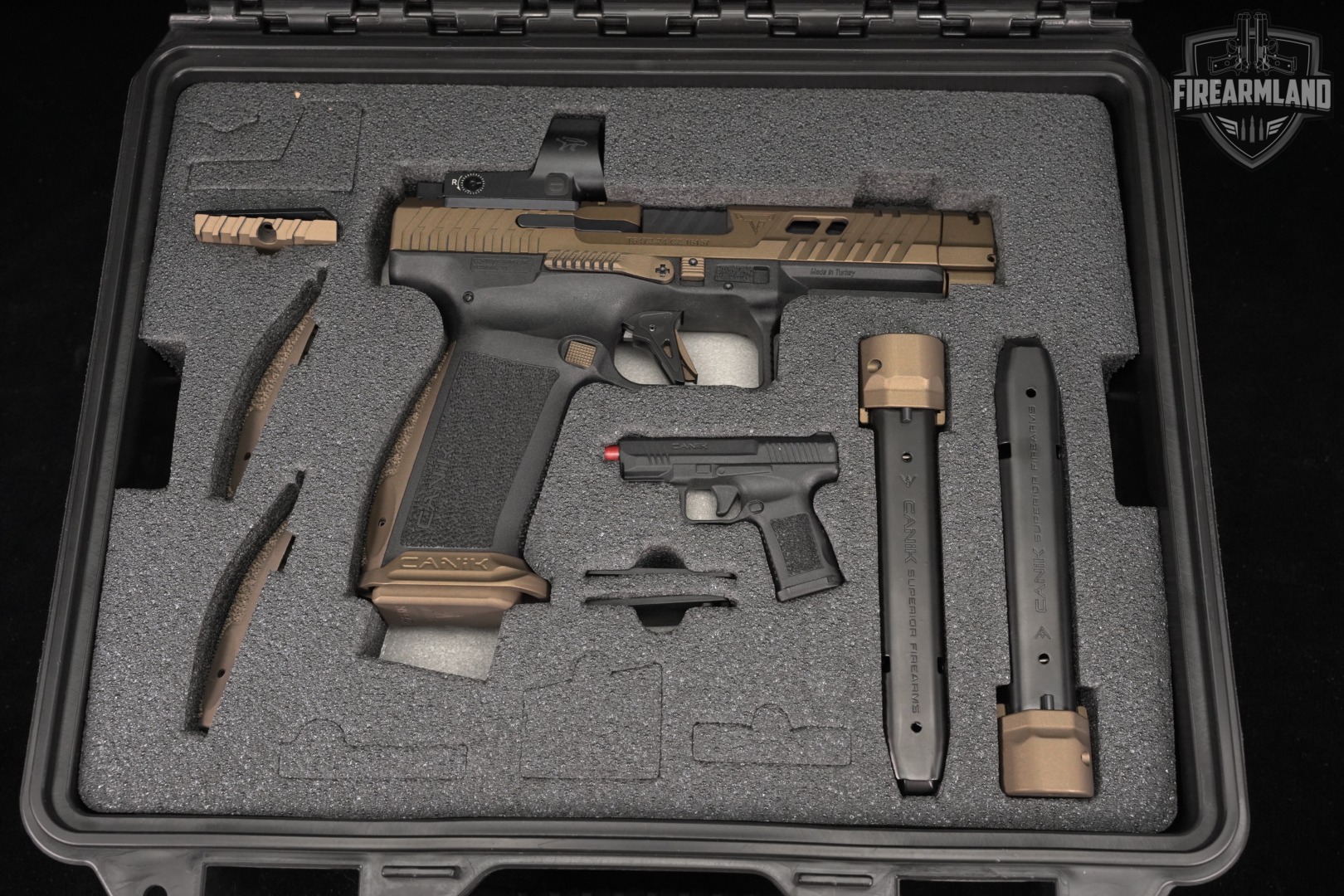 Canik TTI Combat 9mm CERAKOTE COMP +4 MAGS, ORIG CASE, MECANIK OPTICS-img-21