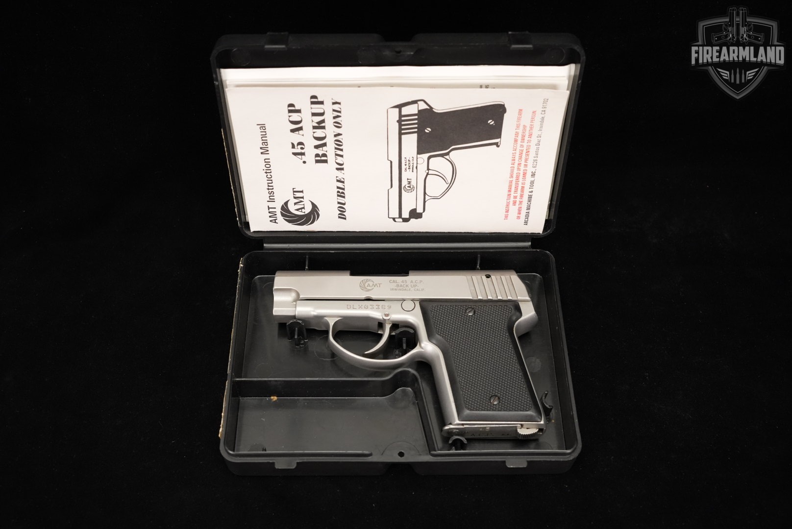 AMT Backup DOUBLE ACTION ONLY 45 ACP 3" Stainless +ORIG CASE-img-12