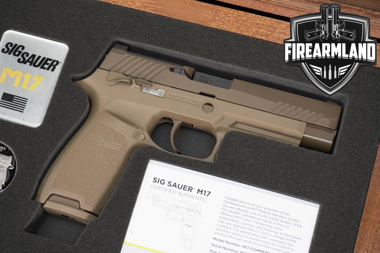 Sig Sauer M17 Commemorative, Limited Edition (5000 units) 9mm Luger Coyote Tan in Very Good Condition Thumbnail