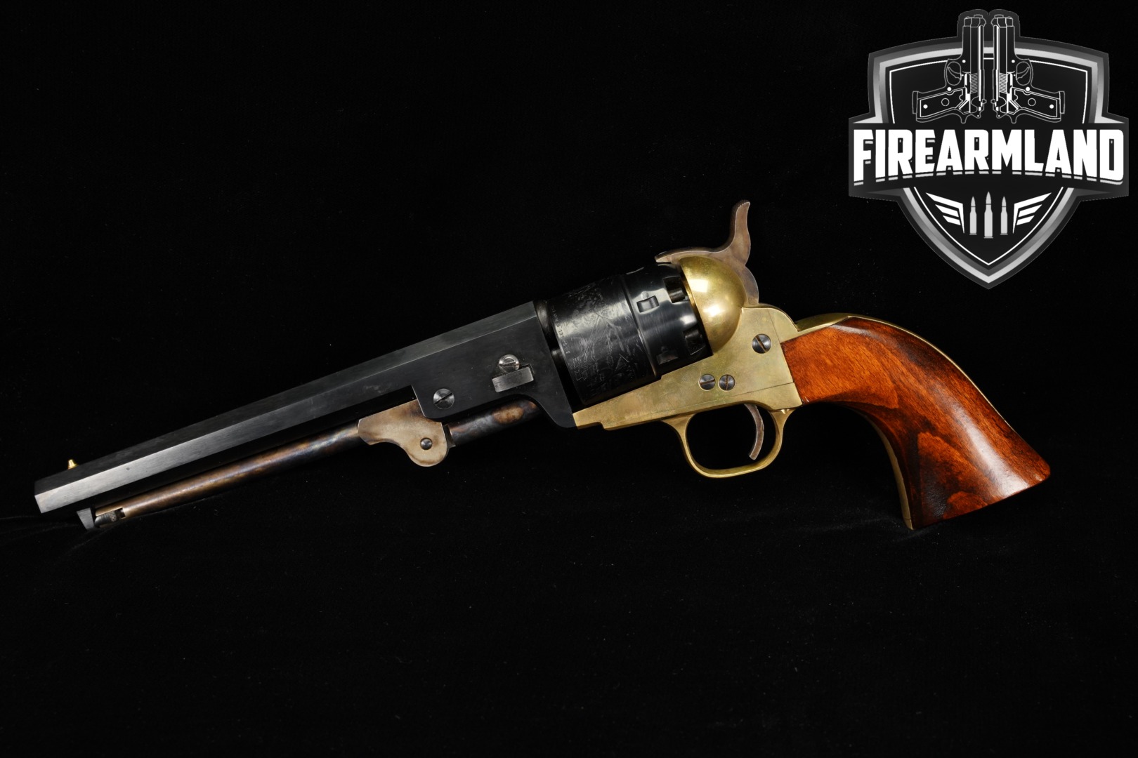 1990 Armi San Marco 1851 Navy Brass .44 Color Case-Hardened & Blued in Very Good Condition Thumbnail