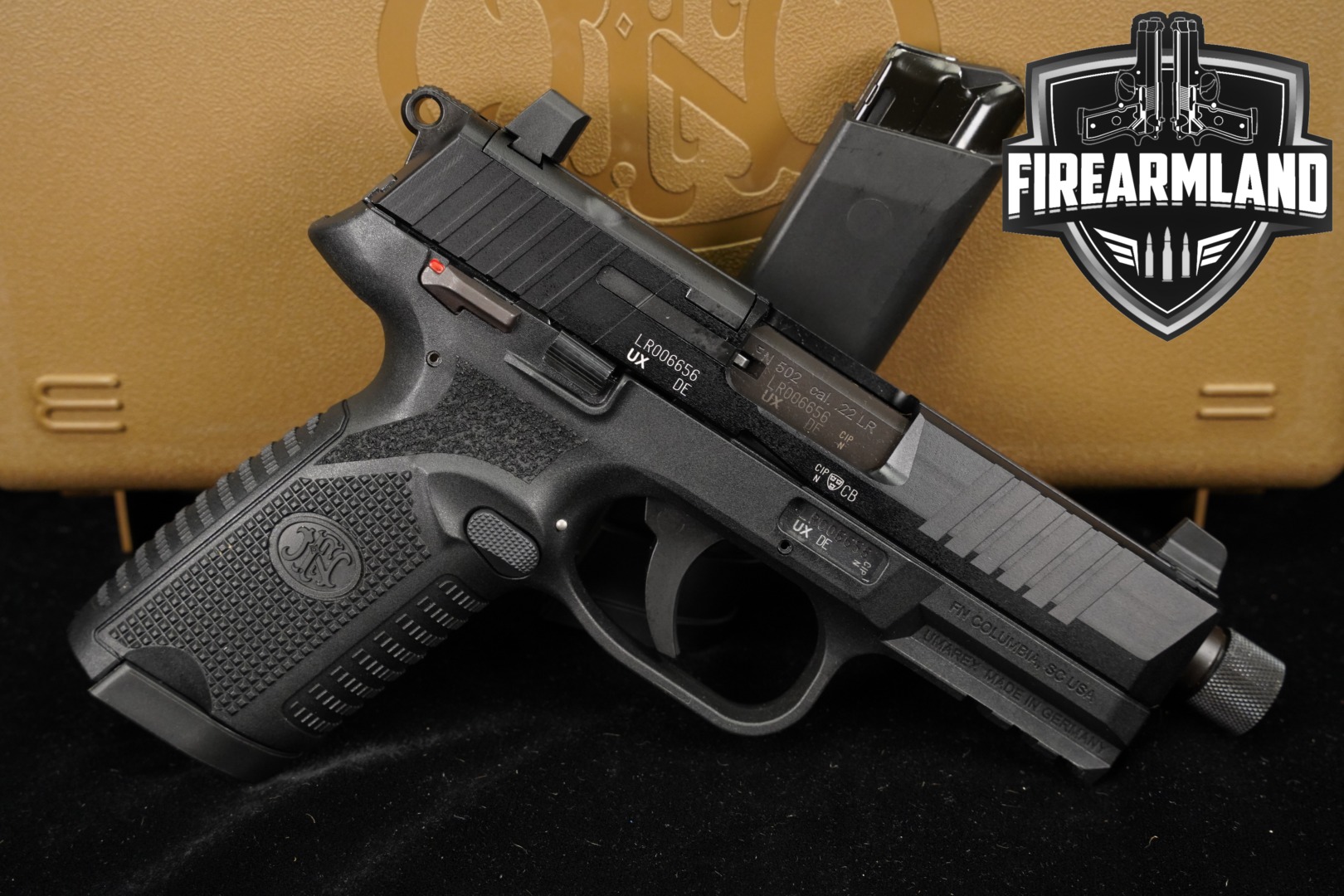 FN 502 Tactical 22LR Optics-Ready 4.5" FN502 THREADED +2 MAGS & ORIG CASE-img-0