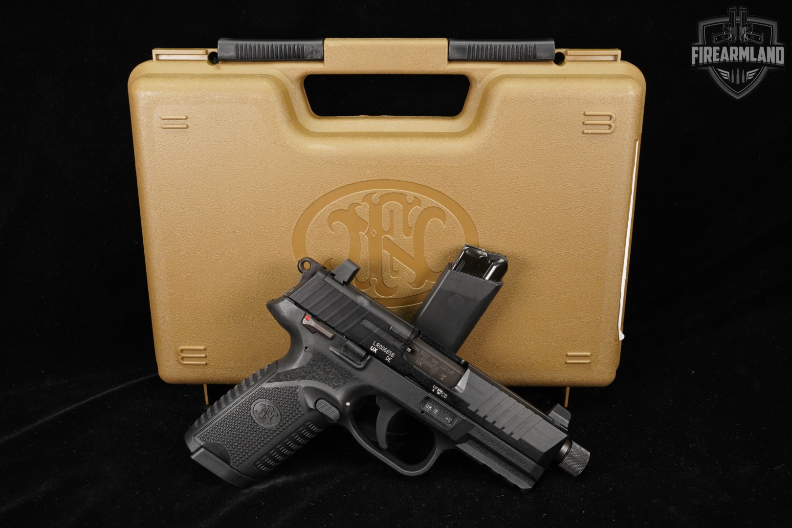 FN 502 Tactical 22LR Optics-Ready 4.5" FN502 THREADED +2 MAGS & ORIG CASE-img-2