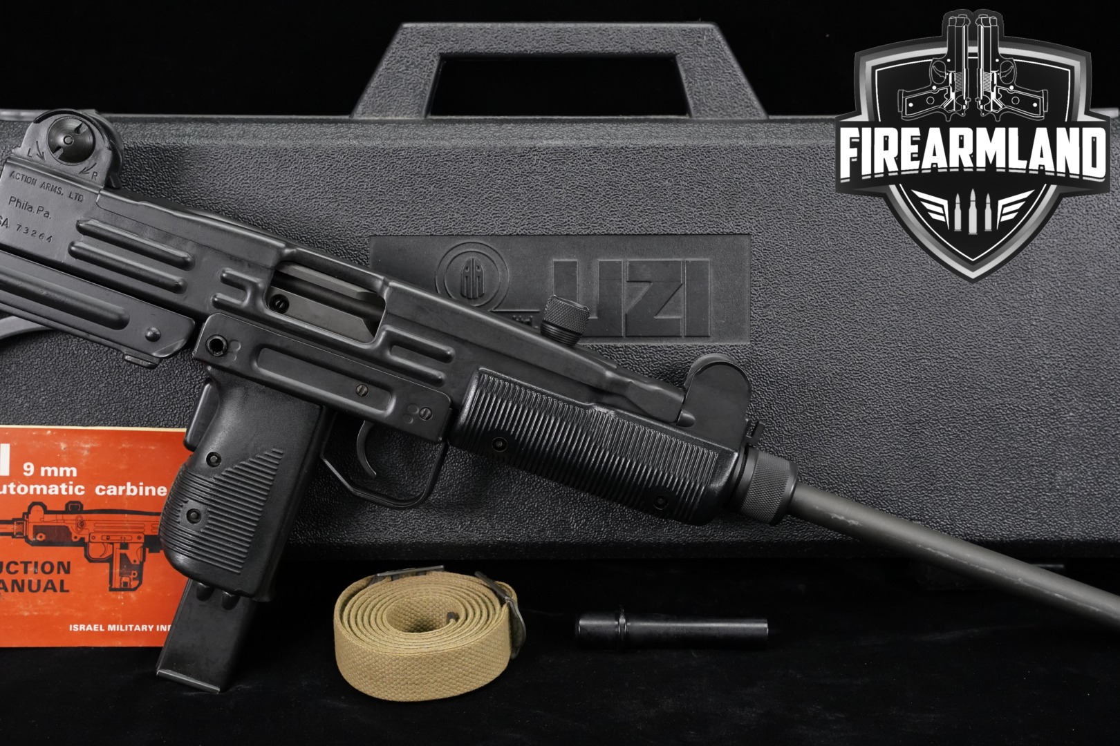 1989 Israeli Military Industries (IMI) UZI Carbine Model B 9mm Luger Black in Very Good Condition Thumbnail